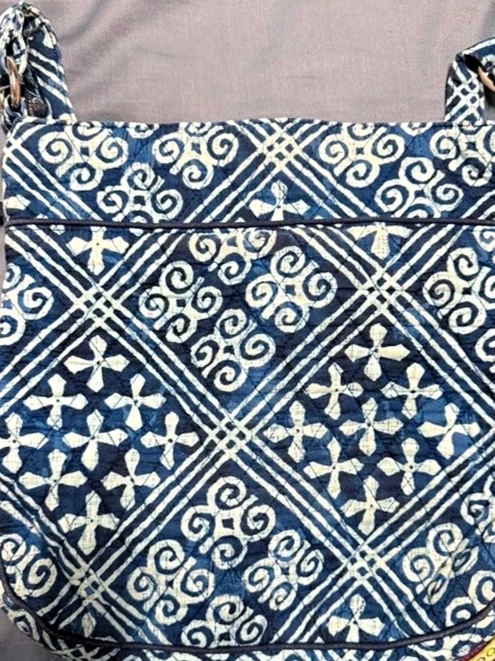 Vera Bradley Original Zip Hipster Crossbody Bag Blue & White